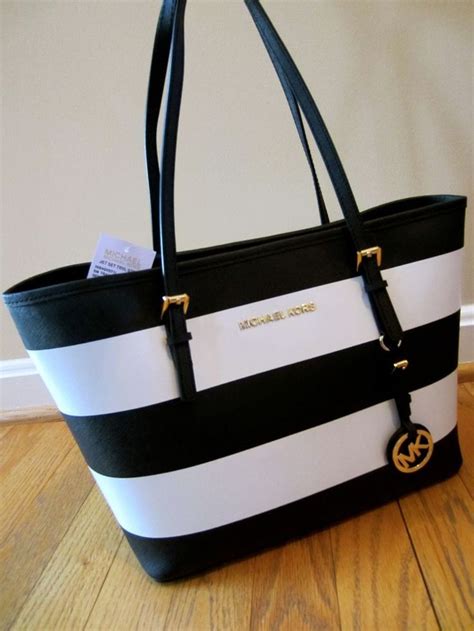 michael kors bag black and white